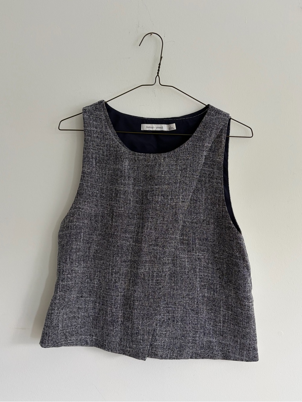 Bishop + Young Gray Tweed Sleeveless Vest